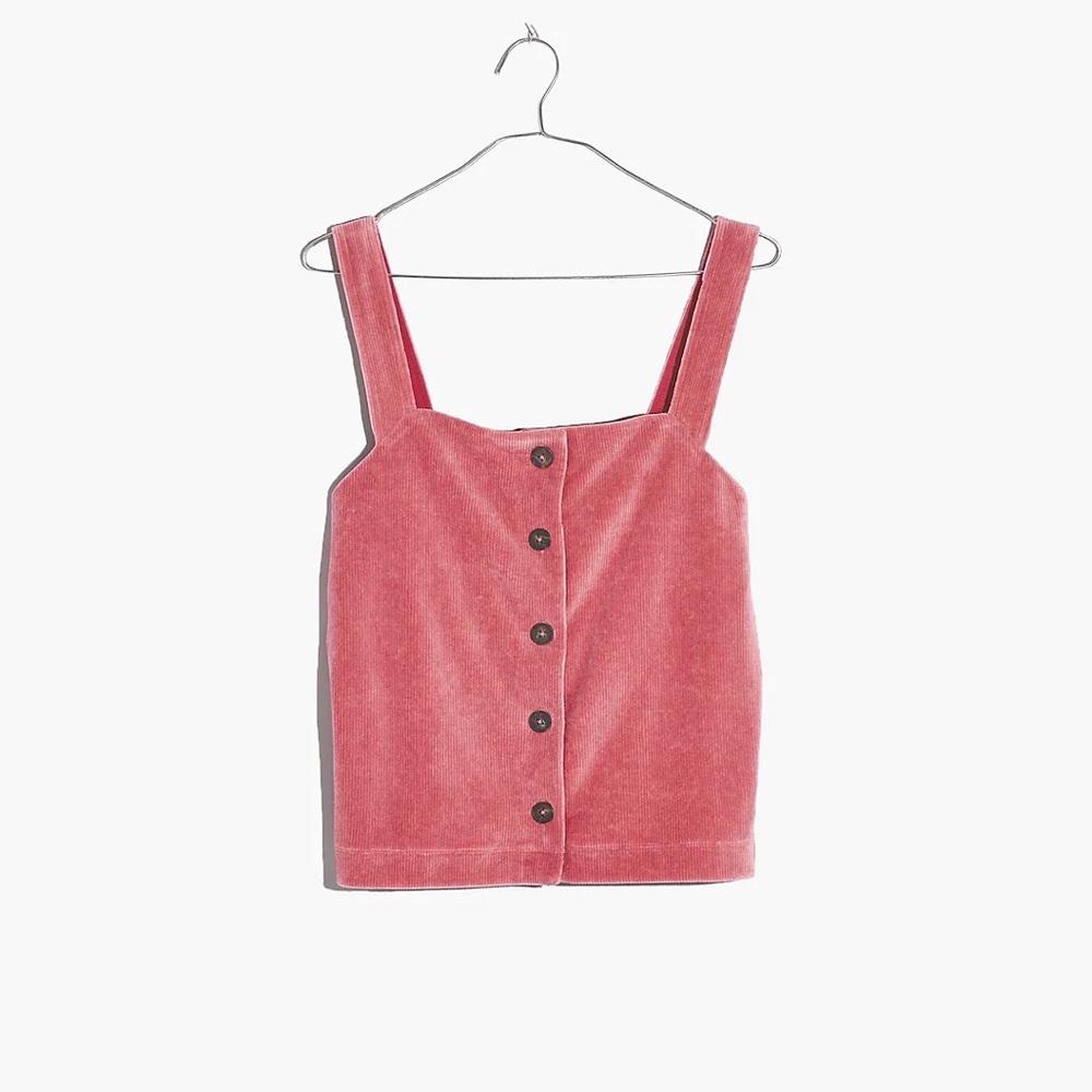 Texture & Thread By Madewell Velour Corduroy Button-Front Tank Top Size XS
